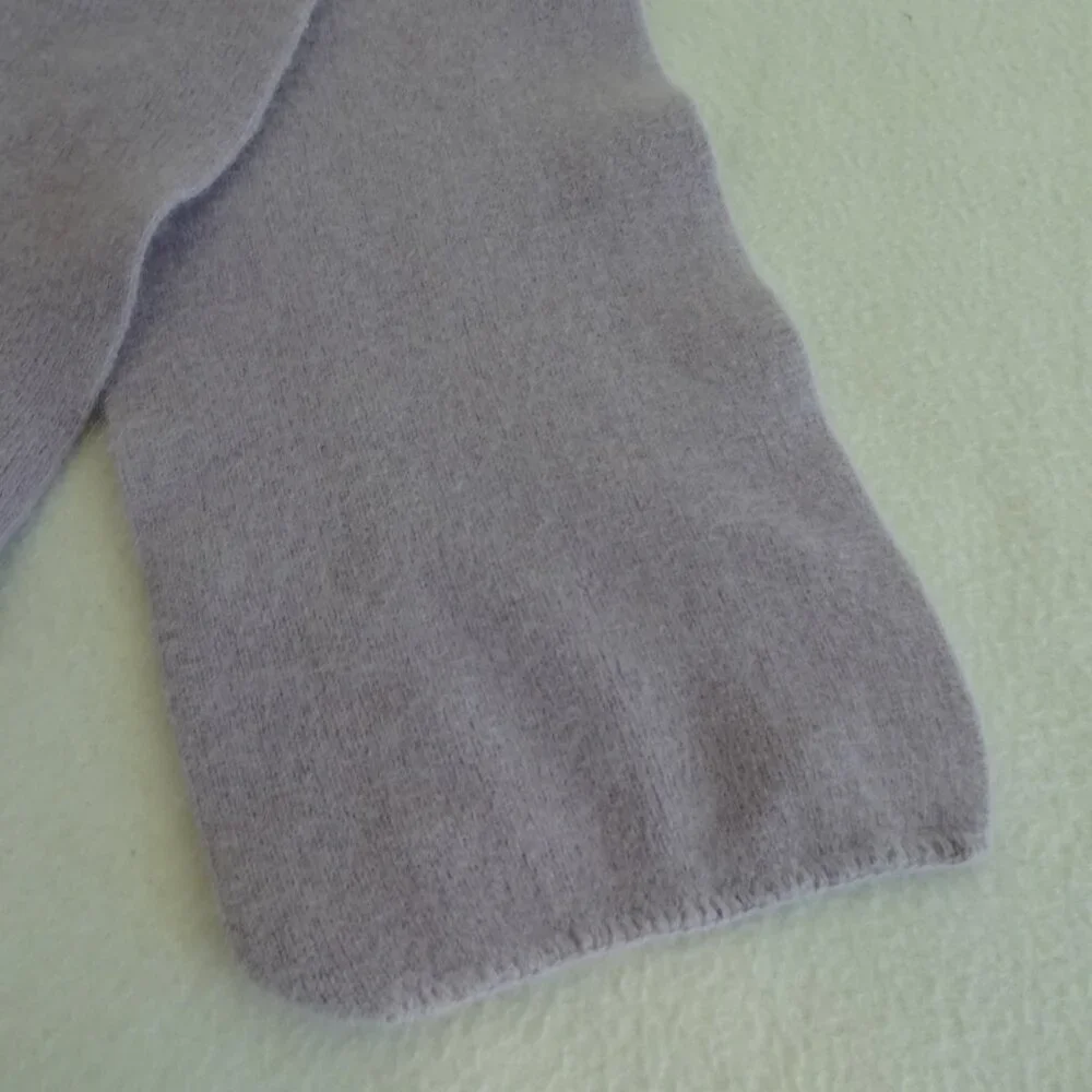 Vintage Angora and Lambs Wool Scarf 6.5” x 36” Purple Lilac Soft